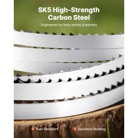 VEVOR båndsavklinge, 1832 mm længde, 4 TPI båndsavklinge med 18 HRC hærdede skarpe tænder, SK5 højstyrke kulstofstål, 12,7