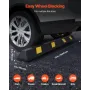 Parking Stopper, 1840 mm Heavy Duty Parking Aid for Garage, Rubber Curb Garage Floor Stopper with Reflective Strips, Vehicles Ga