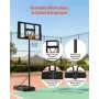 VEVOR bærbart basketballstativ, 1,35 til 3,05 m Højdejustering Basketball Hoop & Goal, Justerbart Basketballs Goal System med