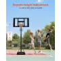 VEVOR Portable Basketball Stand, 1.35 to 3.05m Height Adjustment Basketball Hoop & Goal, Adjustable Basketballs Goal System with
