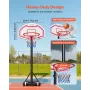 VEVOR Portable Basketball Stand, 1.6 to 2.1m Height Adjustment Basketball Hoop & Goal, Kids Adjustable Basketballs Hoop with Nyl