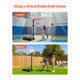 VEVOR Portable Basketball Stand, 1.6 to 2.1m Height Adjustment Basketball Hoop & Goal, Kids Adjustable Basketballs Hoop with Nyl