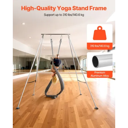 VEVOR Yoga Stand Stel, Max 140,6 kg Load Swing Stand, Trekantet struktur Pull Up Stands, Aerial Silk Stands med højdejustering