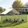 VEVOR Large Metal Chicken Coop, 3 x 3 x 2 m, Walk-in Chicken Run House with Waterproof Cover & Sturdy Frame, Spire Roof Poultry 