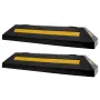 Parking Stopper, 548 mm 2 Pcs Heavy Duty Parking Aid for Garage, Rubber Curb Garage Floor Stopper with Reflective Strips, Aid Ga