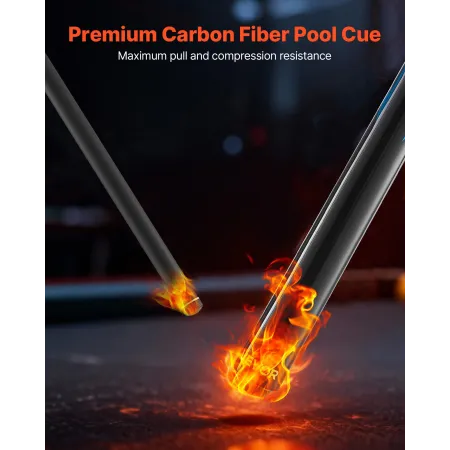 VEVOR Pool Cue, 1 Piece Jump Break Cue, 1473.2mm & 554g Break Cues Pool Stick, Breaks Stick with Carbon Fiber Shaft & Maple Cues