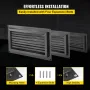 VEVOR Crawl Space Flood Vent, 8" H x 16" W Foundation Flood Vent til at reducere fundamentskader og risiko, sort, vægmonteret,