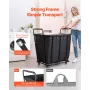 Laundry Cart, Rolling Grocery Utility Cart with Waterproof Liner & Swivel Wheels, 118 KG Large Load Capacity, Heavy Duty Shoppin