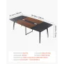 VEVOR Conference Table, 2400 mm Boat Shaped Office Meeting Table for 10 Person, Modern Large Boat Meeting Desk with Metal Legs, 