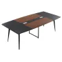 VEVOR Conference Table, 2400 mm Boat Shaped Office Meeting Table for 10 Person, Modern Large Boat Meeting Desk with Metal Legs, 