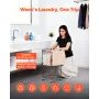Laundry Cart, Rolling Round Grocery Utility Cart with 360° Swivel Wheels, 27 KG Large Load Capacity, Heavy Duty Carbon Steel Sho