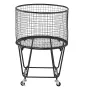 Laundry Cart, Rolling Round Grocery Utility Cart with 360° Swivel Wheels, 27 KG Large Load Capacity, Heavy Duty Carbon Steel Sho