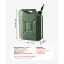 Metal Fuel Container, 20 L, Fuel Jerry Can with Spout and Comfort Handle, 6 L/min Max Flow Rate, Leakproof & Corrosion-resistant