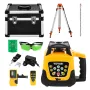 VEVOR Rotary Laser Level Kit, with Tripod+Staff Gauge, Green Beam 500m Range Slope Adjustable 360-Degree Spinning, Flexible Scan