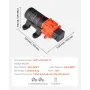 vandtrykspumpe, 12V DC 1,2 GPM (4,5 L/min), 2-kammer