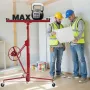 VEVOR 3353mm Drywall Lift, Heavy-Duty 68 kg Sheetrock Hoist with Adjustable Telescoping Arm, Lockable Wheels, Drywall Lifter Pan