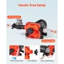RV vandpumpe, 12V DC 5 GPM (18,9 L/min), 4-kammer selvansugende