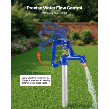 VEVOR Frost Proof Yard Hydrant, 1895mm Freeze-Proof Outdoor Faucet with 1219.2mm Bury Depth, G 3/4" Pipe Connection, Lever Handl