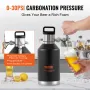 Beer Growler Tap System, 128Oz 4L Mini Keg, 304 Stainless Steel Pressurized Beer Growler, Keg Growler with Pressure Display, CO2