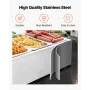 VEVOR Commercial Food Warmer, 1500W Electric Stainless Steel Steam Food Warming with Lid, 6-Pan Fast Heating Countertop Buffet B