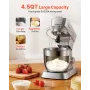 Stand Mixer, 4.3 L Electric Kitchen Mixer, 1300W Dough-Mixer, 6+P Speeds Tilt-head Food-Mixer with 1.5 L Blender Cup, Stainless 