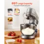 VEVOR Stand Mixer, 5.7 L Electric Kitchen Mixer, 1500W Dough-Mixer, 6+P Speeds Tilt-head Food-Mixer with 1.5 L Blender Cup, Stai