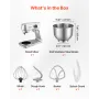 Stand Mixer, 7.4 L Electric Kitchen Mixer, 1800W Dough-Mixer, 10 Speeds Tilt-head Food-Mixer with Stainless Steel Bowl, Dough Ho