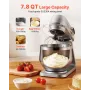VEVOR Stand Mixer, 7.4 L Electric Kitchen Mixer, 1800W Dough-Mixer, 10 Speeds Tilt-head Food-Mixer with Stainless Steel Bowl, Do