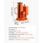 VEVOR Air Hydraulic Bottle Jack, 12 Ton Max Load Capacity, 265-505 mm Lifting Range, Pneumatic/Manual Heavy Duty Welded Bottle J