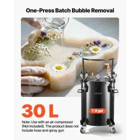 VEVOR Pressure Pot Paint Tank, 30 L Heavy Duty Steel Pressure Pot Tank, Spray Paint Pressures Pots with Three Quick-Connect Coup