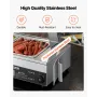 Commercial Food Warmer, 1500W Electric Stainless Steel Steam Food Warmer with Glass Cover, Countertop Buffet Bain Marie with Fiv