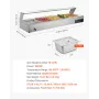 VEVOR Commercial Food Warmer, 1500W Electric Stainless Steel Steam Food Warmer with Glass Cover, Countertop Buffet Bain Marie wi