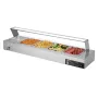 VEVOR kommerciel madvarmer, 1500 W elektrisk dampvarmer i rustfrit stål med glasdæksel, bordplade Buffet Bain Marie wi