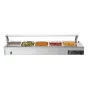 Commercial Food Warmer, 1500W Electric Stainless Steel Steam Food Warmer with Glass Cover, Countertop Buffet Bain Marie with Fiv