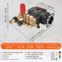 højtryksrenserpumpe, 19 mm aksel vandret triplex stempel, 3700
