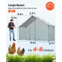 VEVOR Large Metal Chicken Coop, 3 x 1 x 2 m, Walk-in Chicken Run House with Waterproof Cover & Sturdy Frame, Spire Roof Poultry 