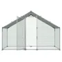 Large Metal Chicken Coop, 3 x 1 x 2 m, Walk-in Chicken Run House with Waterproof Cover & Sturdy Frame, Spire Roof Poultry Cage D