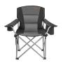 Oversized Camping Chairs, 204 kg Heavy Duty Support, Portable Folding Camp Chairs with Padded Backrest & Armrests, Cup Holder & 