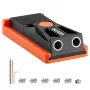 Pocket Hole Jig Kit, 12.7 to 38.1 mm Adjustable, Mini Jig Pocket Hole System with Step Drill, Hex Wrench, Drill Stop Ring, Squar