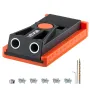 Pocket Hole Jig Kit, 12.7 to 38.1 mm Adjustable, Mini Jig Pocket Hole System with Step Drill, Hex Wrench, Drill Stop Ring, Squar