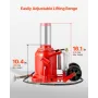 Air Hydraulic Bottle Jack, 50 Ton (110231.5 lbs) Capacity, 265-410 mm Lifting Range, Pneumatic/Manual Heavy Duty Welded Bottle J