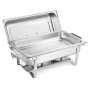 VEVOR Rectangle Chafing Dish, 9.91L 4 Pack Stainless Steel Chafing Dish, Food Warmer Chafer Complete Set with Hollow Handle, 2 F