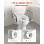 Raised Toilet Seat with Arms, 136.1 kg Load Capacity, 88.9 mm Lift Height, Widened Commode Elevated Toilet Seat Riser with Padde