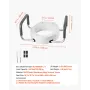 Raised Toilet Seat with Arms, 136.1 kg Load Capacity, 88.9 mm Lift Height, Widened Commode Elevated Toilet Seat Riser with Padde