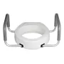 Raised Toilet Seat with Arms, 136.1 kg Load Capacity, 88.9 mm Lift Height, Widened Commode Elevated Toilet Seat Riser with Padde