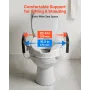 Raised Toilet Seat with Arms, 136.1 kg Load Capacity, 101.6 mm Lift Height, Widened Commode Elevated Toilet Seat Riser with Padd
