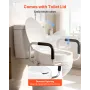 VEVOR Raised Toilet Seat with Arms, 136.1 kg Load Capacity, 101.6 mm Lift Height, Widened Commode Elevated Toilet Seat Riser wit