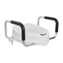 Raised Toilet Seat with Arms, 136.1 kg Load Capacity, 101.6 mm Lift Height, Widened Commode Elevated Toilet Seat Riser with Padd