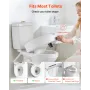 Raised Toilet Seat, 158.8 kg Capacity, 127 mm Lift Height, Commode Elevated Toilet Seat Riser with Enlarged Opening for Seniors,