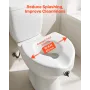 Raised Toilet Seat, 158.8 kg Capacity, 127 mm Lift Height, Commode Elevated Toilet Seat Riser with Enlarged Opening for Seniors,